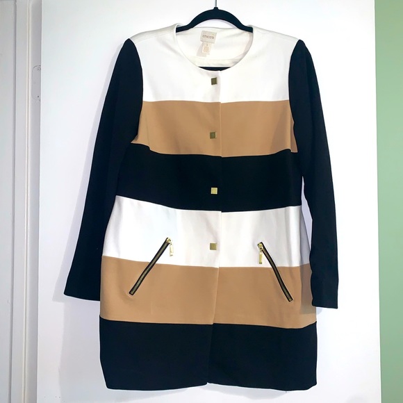 Chico's Jackets & Blazers - CHICO’s black white and tan jacket